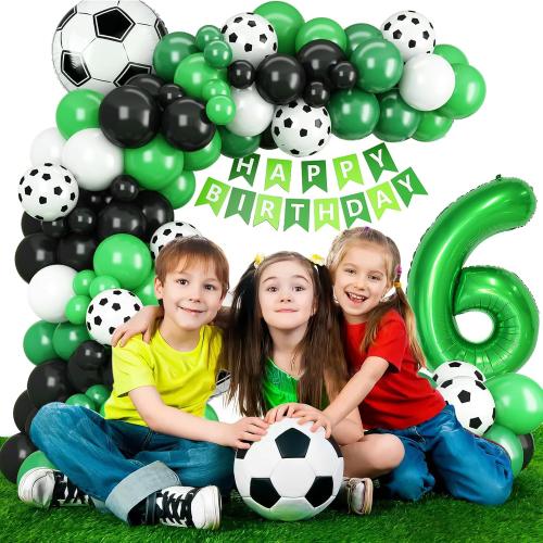 6th Birthday Soccer Balloon Arch, Soccer Birthday Decorations For Boys Kids