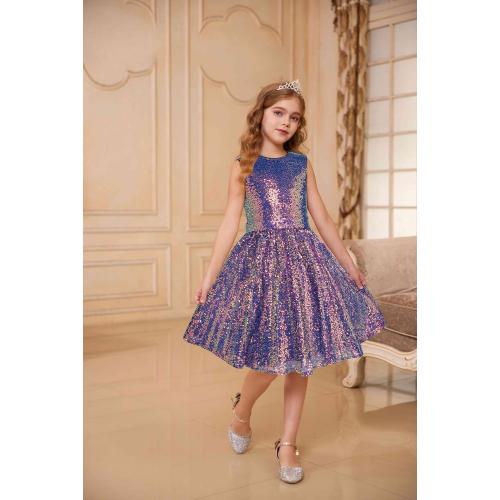 8Y GRACE KARIN Girls Sequin Dress Sleeveless Prom Party Formal Graduations Fancy Tween Girls Dresses Size 8Y