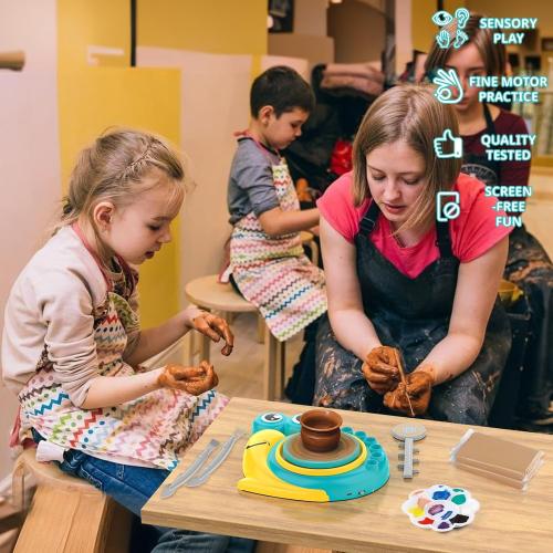 Pottery Wheel for Kids - Complete Art Supplies Arts & Crafts Kit, Crafts for Girls 8-12, Girls Boy Toys Birthday Halloween Christmas Gift for Kids Ages 6 7 8 9 10 11 12 , (Snail)