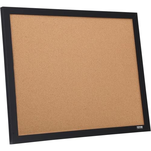 VEVOR Cork Board, Large Bulletin Board with Black MDF Frame, Wall Mounted Pin Board for Office, School and Home Decor, Hanging Message Board for Pictures and Notes, 10 Push Pins Included