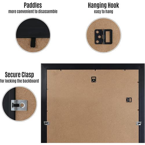 HEART ART 24 x 36 Poster Frame 4 Pack,24x36 Frame without Mat for Horizontal or Vertical Wall Mounting,Black