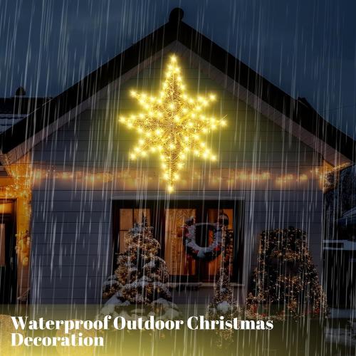 48 x 40.5 in Christmas Bethlehem Star Outdoor Additional 120V LED Light Outdoor Bethlehem Christmas Light Waterproof Lighted Xmas Star Hanging for Holiday Party Xmas Home Decor