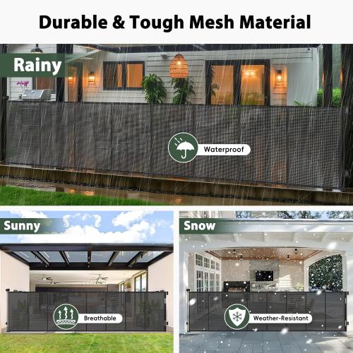 250 Reinforced Extra Wide Baby Gate Retractable Dog Gate, 21ft Extra Long Baby Gate Retractable Gates for Dogs, 48 Extra Tall Pet Gate Retractable Fence Outdoor Gate for Deck/Garage/Patio, Black