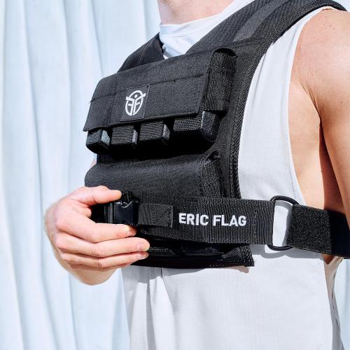 ERIC FLAG 40 lb Weighted Vest for Men & Women - Adjustable 0-40 lb with 16 Iron Weight, Heavy-Duty for Calisthenics, Running and Walking - Compact 1000D Oxford - Weighted Vest with Removable Weights