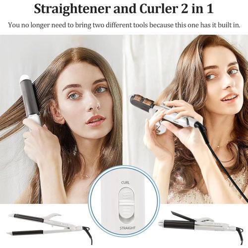 VGR Dual Voltage(100~250V) Travel Curling Iron with European Plug Adapter for International Travel, Europe Travel Essentials for Women, European Travel Must Haves