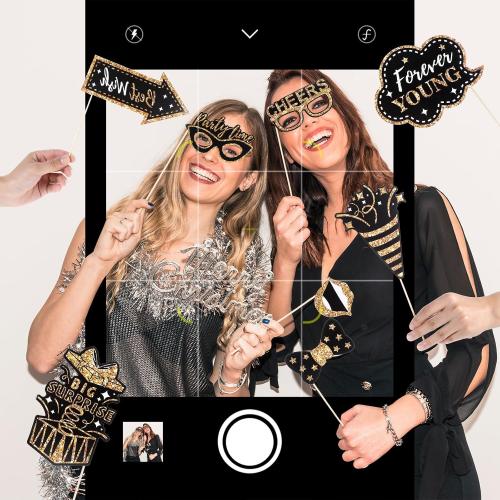 cobee 36 Pack Birthday Photo Booth Props Kit Party Favors Selfie Supplies