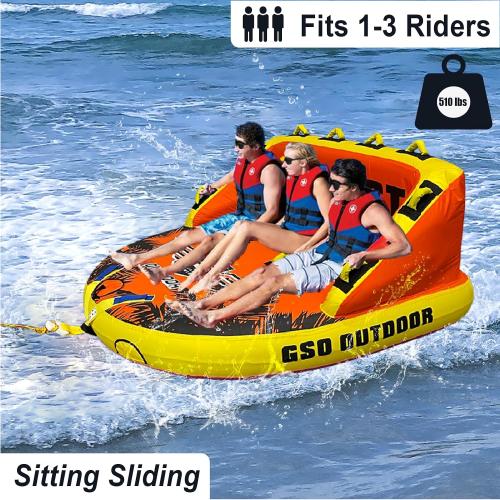 GSO Big Water Sport Towable Tube for Boating, Pull Behind Flying Tube for Boat Inflatable, with Dual Tow Points, Towable Water Pad, Enhanced Durability for Boating Tubes
