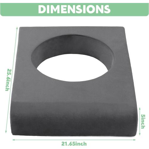 HOMBYS BBL Pillow After Surgery for Sleeping,High Density Foam Butt Pillow,Brazilian Butt Lift Pillow Post Surgery Recovery for Sleeping,BBL Chair with Hole (Dark Grey)