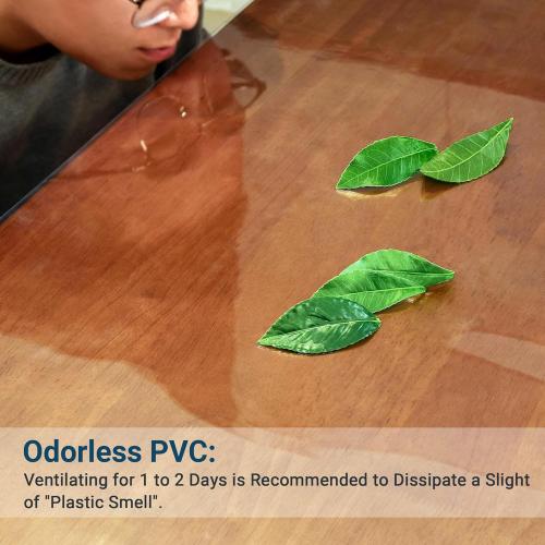 Clear Table Cover Protector Rectangle 42 x 72 Inch, 1.5mm Transparent Plastic Table Protector Waterproof, Anti-Scratch Clear Desk Mat for Office Desktop Dresser Dining Table, FDA Compliant