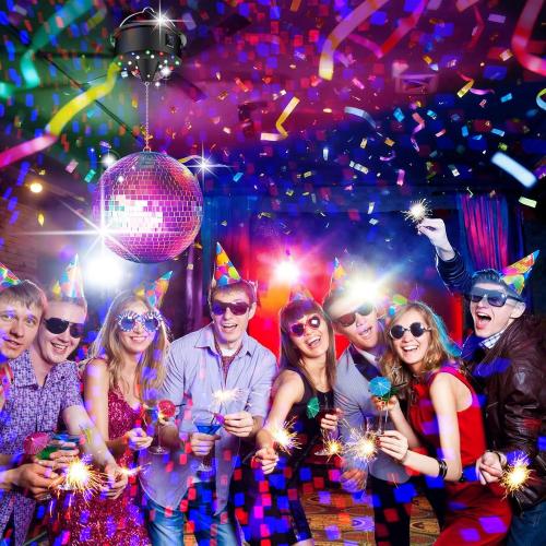 Disco Ball with Motor and Light | 5/8/10/15 RPM Adjustable Speed Rotating