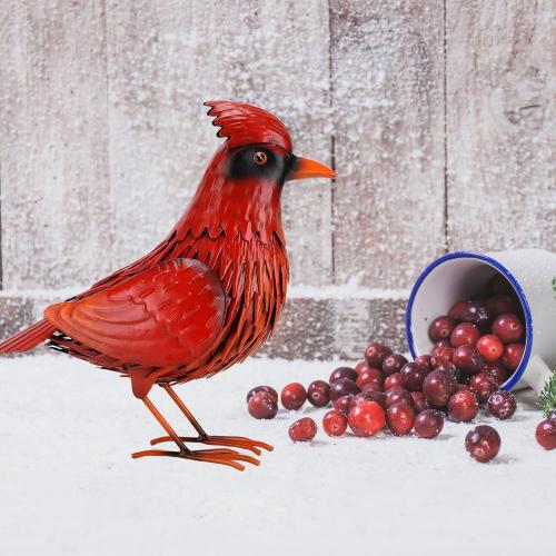 Shorayn Cardinal Garden Statues Large Red Bird Outdoor Decor Metal Yard Art Lawn Ornaments,Garden Birthday Housewarming Gifts for Women