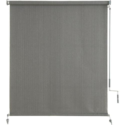 Outdoor Roller Shades，Cordless Patio Roller Up Blinds with Shade Cloth for Porch Gazebo Pergola Balcony Backyard，2 Poles & 1 Fabric，Grey，72 Wx96 H