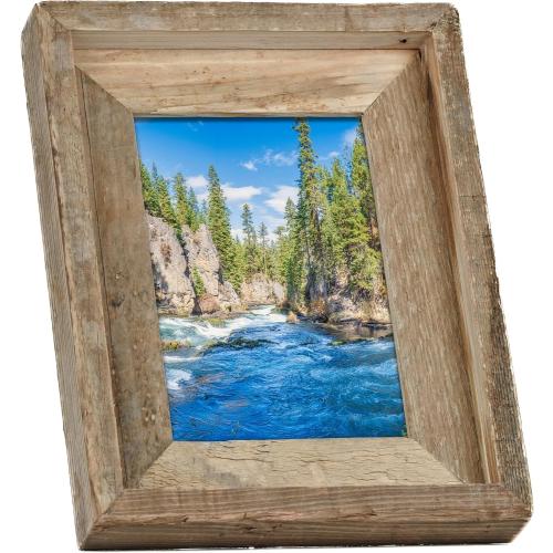 Rustic 5x7 Picture Frame, Reclaimed Barnwood Photo Frame with Real Glass, Distressed Natural Wood Frame for Wall and Tabletop Display, Farmhouse Country Home Office Cabin Décor