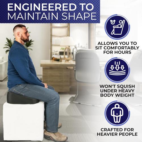 YogiBum Patented Cushion | Extra Large Tailbone Gap | XL Size for 190lbs  | Med Size for 150-190lbs | Relief for LowBack, Tailbone, Sciatica, Hemorrhoids | Snug Fit on Office/Computer Chairs