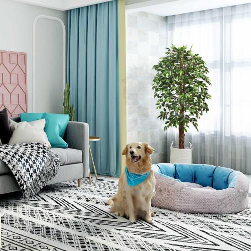 Artificial Ficus Tree for Home Decor, 6 Feet Faux Plant Fake Silk Trees with Pot for Indoor Outdoor House Living Room Office Garden (6 ft Tall)