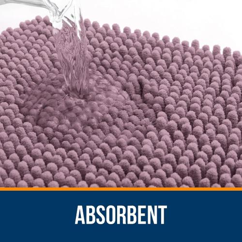 Bathroom Rugs Sets 3 Piece, Soft Absorbent Chenille Bath Mats and U-Shaped Contour Toilet Rug, Quick Dry, Home Decor Accessories, Bath Mat Set for Bathroom