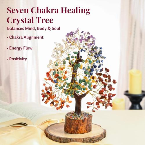 Crocon® 7 Chakra Crystal Tree of Life, Crystals & Healing Stones 10-12 inch