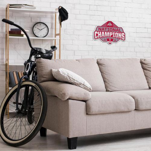 Rico Industries NCAA Ohio State Buckeyes 2025 National College Football Champions Shape Cut Pennant - Home and Living Room Décor - Soft Felt EZ to Hang