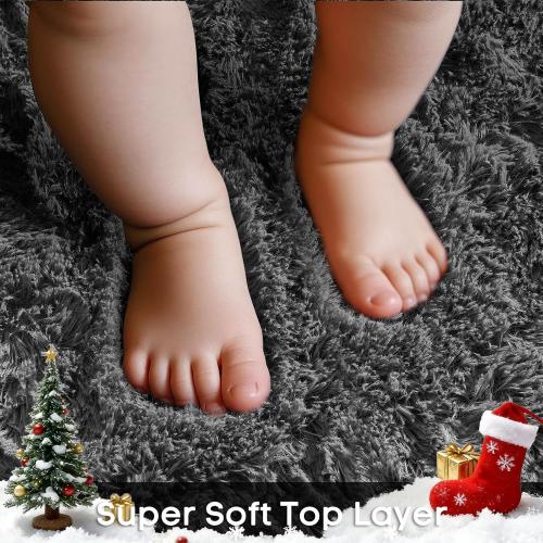 Ophanie Round Rug Large Grey Circle Area Rugs, Fluffy Fuzzy Large Bedroom Carpet 6 foot, Plush Shag Solid indoor Floor Gray Living Room Christmas Circular Aesthetic Decor for Kids Teen Boys Baby,Nursery