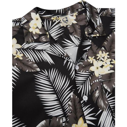 Hardaddy Men's XL Hawaiian Shirt Short Sleeve Tropical Button Down Shirts Floral Leaf Summer Beach Tops Holiday Wear