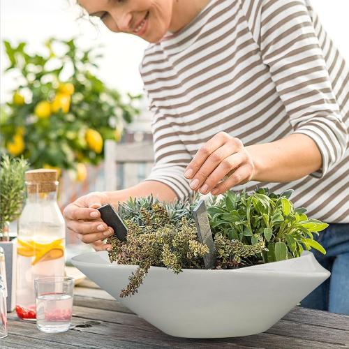 18 Inch Ceramic Bonsai Planter Pot with Drainage Hole, Glazed Large Plant Pot Succulent Planter for Indoor and Outdoor Plants Gray