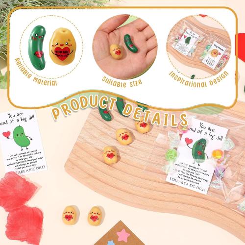 Huwena 20 Sets Employee Appreciation Gift Positive Tiny Potato Pickle Bulk