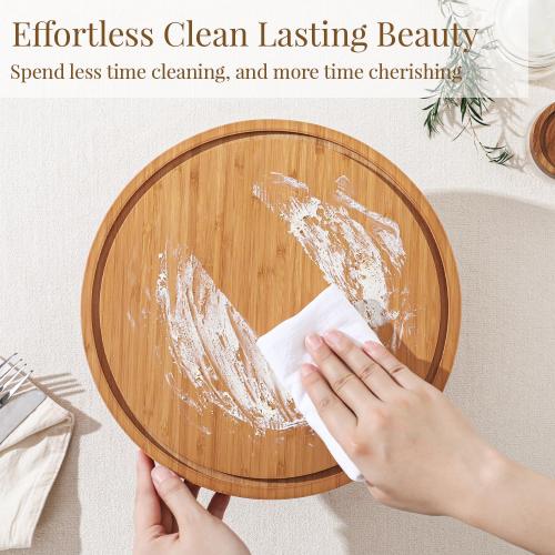 Emojoy Bamboo Cake Stand with Lid, 11in Round Cake Stand with Dome, Versatile Dessert Table Display Set, Cake Display Stand with Acrylic Dome, Charcuterie Boards for Birthday, Party