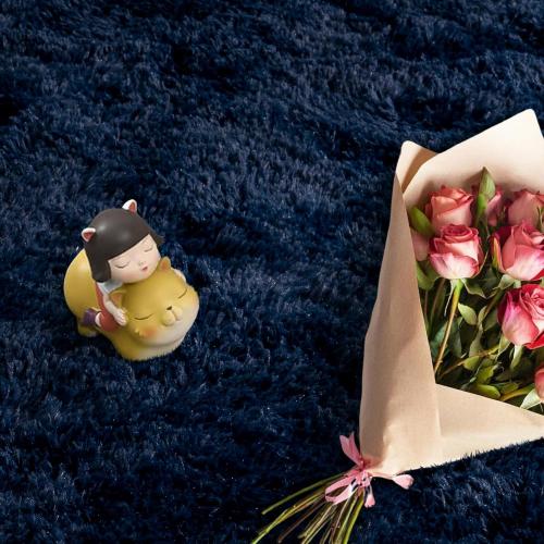 Large Area Rugs for Living Room Bedroom, Dark ? Navy Blue Fluffy Shag Rug, Ultra Soft Shaggy Plush Fuzzy Modern Indoor Throw Floor Carpet for Kids Girls Boys Dorm Nursery Home Decor Aesthetic