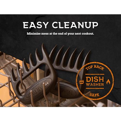 Bear Paws Meat Claws - The Original Meat Shredder Claws for Pulled Pork, USA Made - Easily Lift, Shred, Pull and Serve Pork, Chicken, Brisket and Turkey - Gift for Dad on Christmas! (Black)