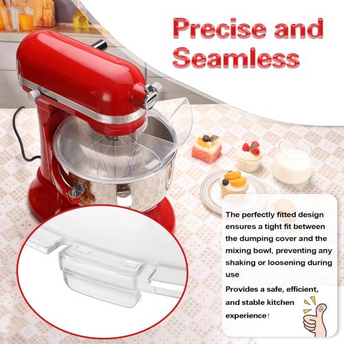 Upgraded (More Stable Snap Tabs Design) Pouring Shield(Diameter 9.1~9.6) Fit for kitchenaid 5.5, 6, 7, 8 Quart Bowl-Lift Stand Mixer Splash Guard for kitchenaid Three-Year Warranty