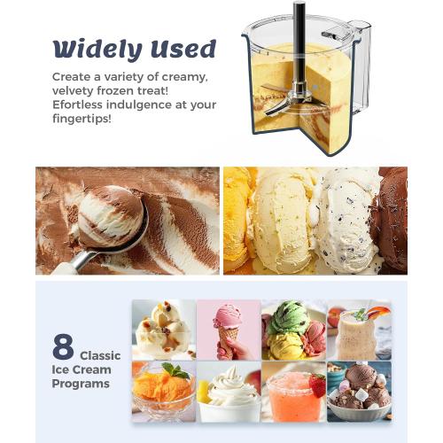 Alcarin Ice Cream Maker with 1 Pint (Not Freezer), Frozen Treat Machine