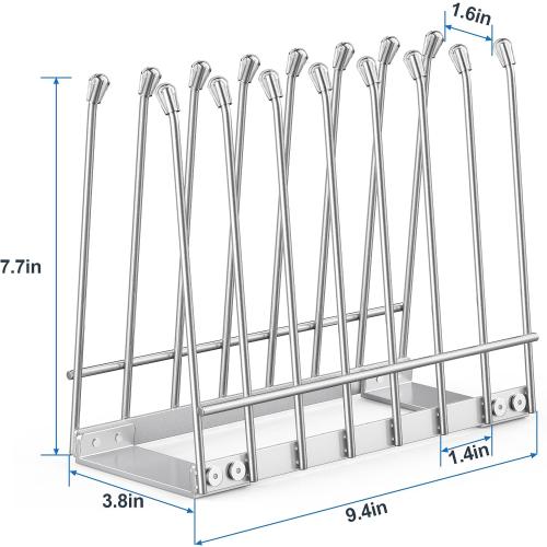 Bag Drying Rack Organizer, Metal Stand for Reusable Ziplock & Silicone Storage Bags, Rustproof Kitchen Dryer，Silver