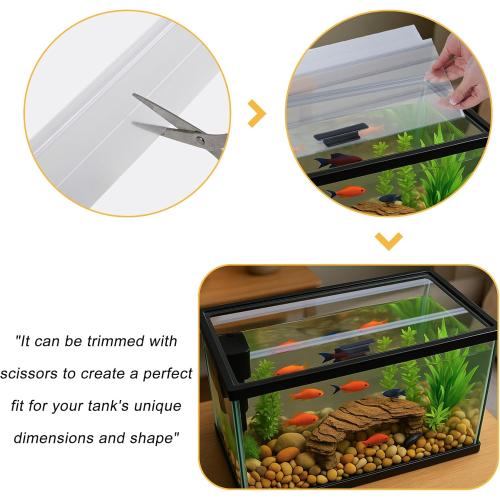 2PCS Set 22.08x16.57x0.16in（Each Piece） Clear Tempered Glass Canopy,75/90/110 Gallon Aquarium Fish Tank Hoods for Aqueon