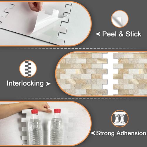 Color Grey VAOVI Peel and Stick Backsplash Tile for Kitchen Subway Self Adhesive Bathroom Wall Stickers