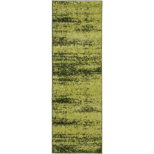 Unique Loom Del Mar Collection Area Rug - Lucille (Runner, Green/ Hunter Green)