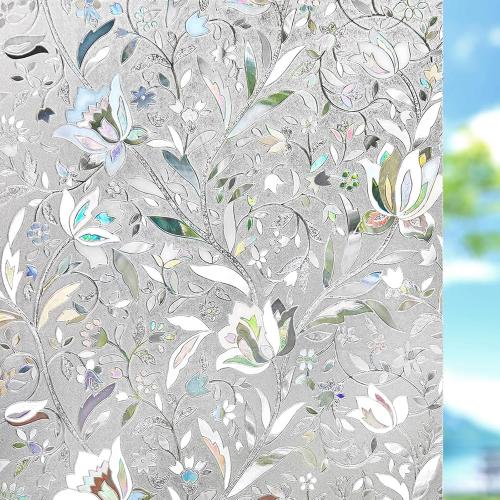 Kromapolis Window Film, Window Privacy Film, Vinyl Glass Covering, Stained Glass Decorative Film, Window Film Privacy Frosted, Static Window Clings, Non-Adhesive, No-Glue (29.5 x 78.7inch)