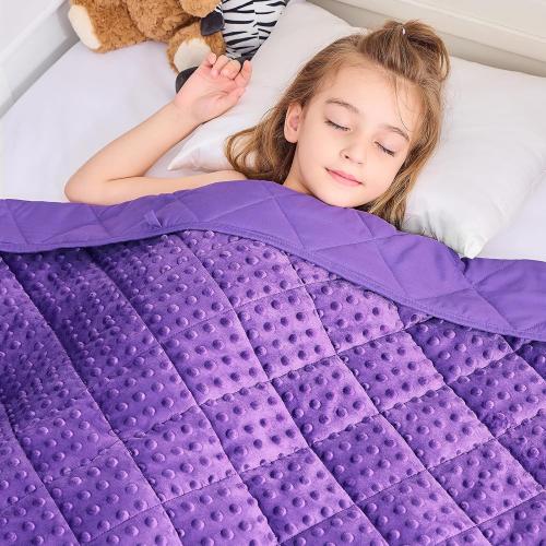 yescool Purple Weighted Blanket 5 Pounds, Blanket Gifts for Girls, Small Weighted Throw Blankets Washable Heavy Blankets, Winter Weighted Comforter for 40-70lbs, 36 * 48in