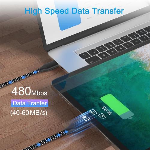 PS4 Controller Charger Cable 3-Pack 6FT for Xbox One Controller Dualshock 4,PS4 Charging Cord,Nylon Braided Micro USB Data Sync Cable for PlayStation 4 PS Slim Pro,Charge and Play Wire 6 ft