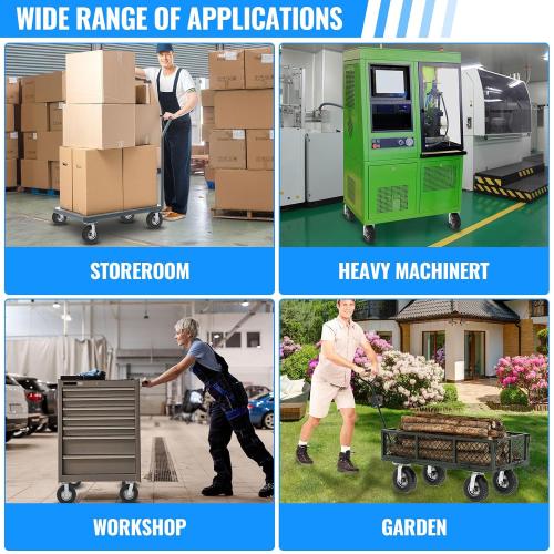 10 Inch Pneumatic Casters Set of 4 (2 Swivel/2 Rigid),Heavy Duty Casters,Tolerable 1300 LBS,Rubber Knobby Tread for Workbench, Cart, Trolley,Wagon and Shelves