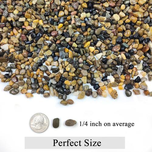 5 lbs Aquarium Gravel, Pea Gravel for Fish Tank,1/4 Inch Decorative River Rocks for Aquarium Succulent Vase Plant Soil Cover and Outdoor Landscaping