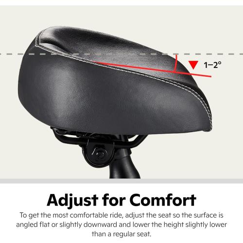 Schwinn Comfort Bike Seat, Quilted or Foam Padded Bike Saddle, Various Styles, Weather-Resistant Cover, Easily Attaches to Most Standard Seatposts