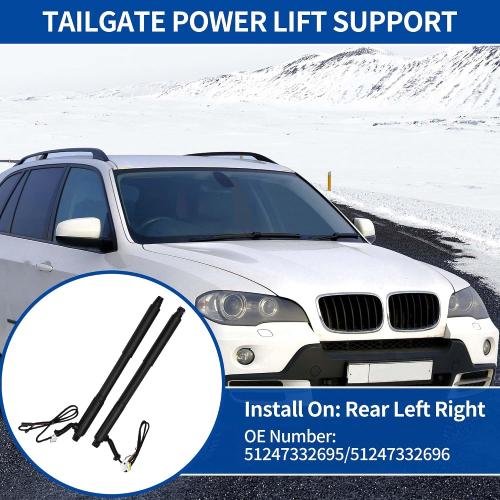X AUTOHAUX Rear Left Right Tailgate Power Lift Support for BMW X5 E70 E70LCI 2007-2013 Liftgate Power Hatch Shock Strut No.51247332695 Electric Trunk Power Liftgate 1 Pair