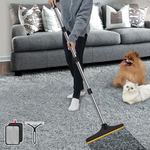 B-Land Carpet Rake for Pet Hair Removal, Reusable Carpet Scraper Broom