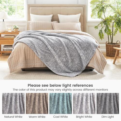 Cozy Bliss Luxury Sherpa Throw Blanket for Couch, Premium Reversible Plush Thick Throw, Warm Cozy Soft Blanket for Home and Gifts (Mottled Grey, 50 x 60)