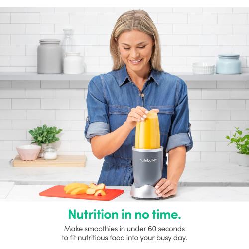 nutribullet Personal Blender, Shakes, Smoothies, Food Prep, and Frozen Blending, 24 Ounces, 600 Watt, Gray, NBR-0601WM