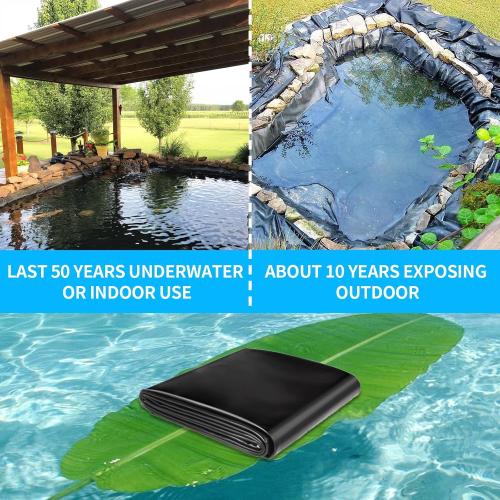 Pond Liner 15x15ft, LLDPE Garden Pond Liner, 20Mil Thickness Pond Liner for KOI or Fish, Duck and Waterscape.