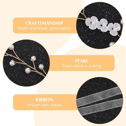 JIEYAO  Flower Girl Hair Accessory, Pearl Headpiece for Girls and Women Adjustable Wedding Headband Head Crown for Women Girls Wedding Birthday Party First Communion