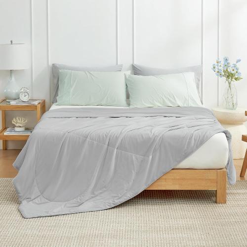 Cozy Bliss Cooling Comforter King XL Size, Cooling Blankets for Hot Sleepers and Night Sweats, Gray Summer Comforter for King XL Bed, Breathable Soft Lightweight Silk Smooth