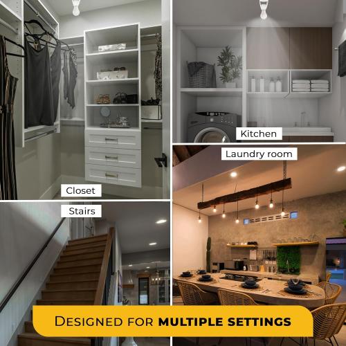 Touch & Glow 360 Motion Sensor Light Socket for Indoor & Outdoor - Energy Efficient Socket Adapter for Garage, Basement, Kitchen, Storage Room - Smart Motion Detector - Motion Activated Light Adapter