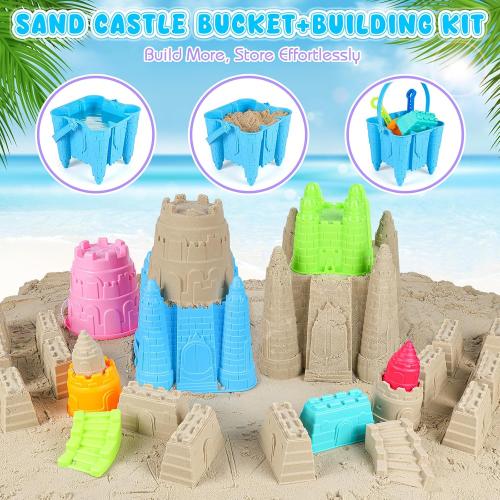 IVENRXIU Beach Toys,Sandcastle Building Kit,Outdoor Toys for Kids Ages 3-10 ‼️MAYBE MISSING PEICES‼️